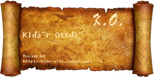 Klár Ottó névjegykártya