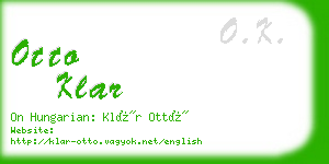 otto klar business card